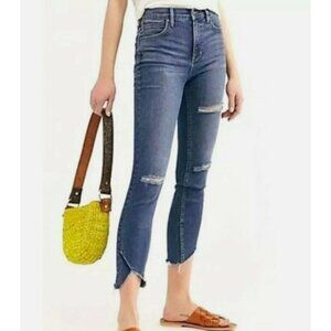 Free People We the Free Women's Sunny Distressed Raw Hem Skinny Jeans Blue SZ 27